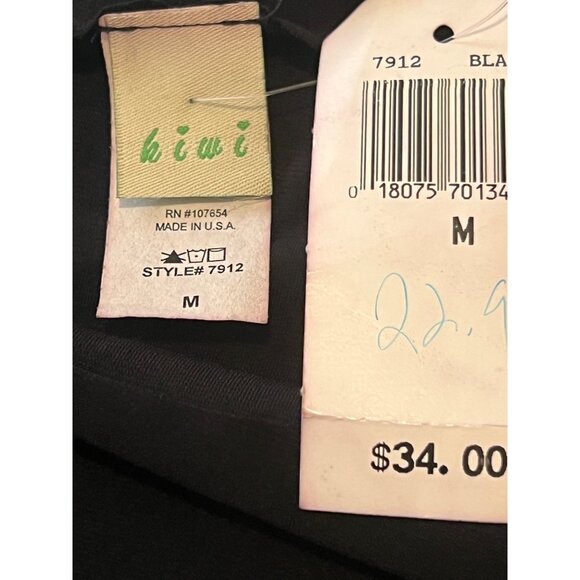 Ki Wi Black M Off-The-Shoulder Top With Handkerchief Hemline USA NWT Sheer - Picture 4 of 10